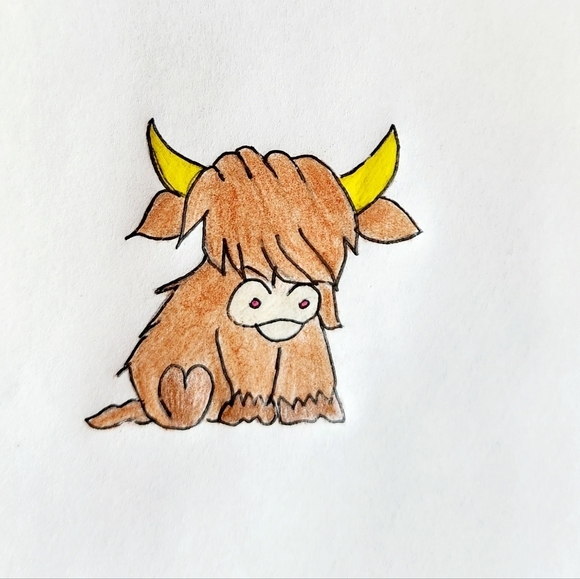 Handmade Original Art Work by Seller " Highland " Business Thank You 50pk - Picture 2 of 2